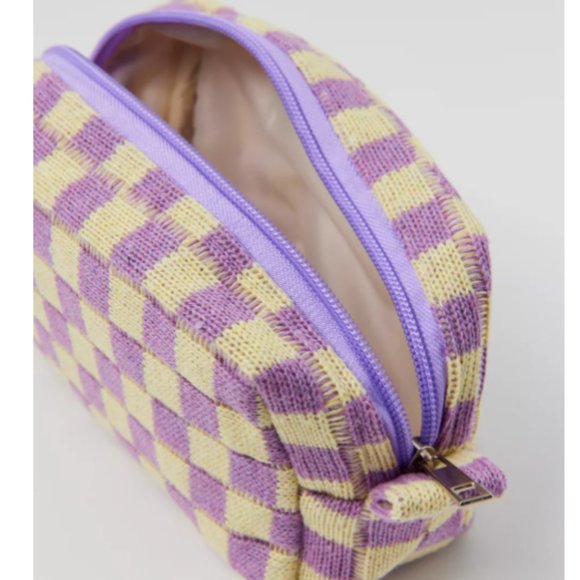 *** Retro Purple Checkered Pouch - Picture 2 of 2